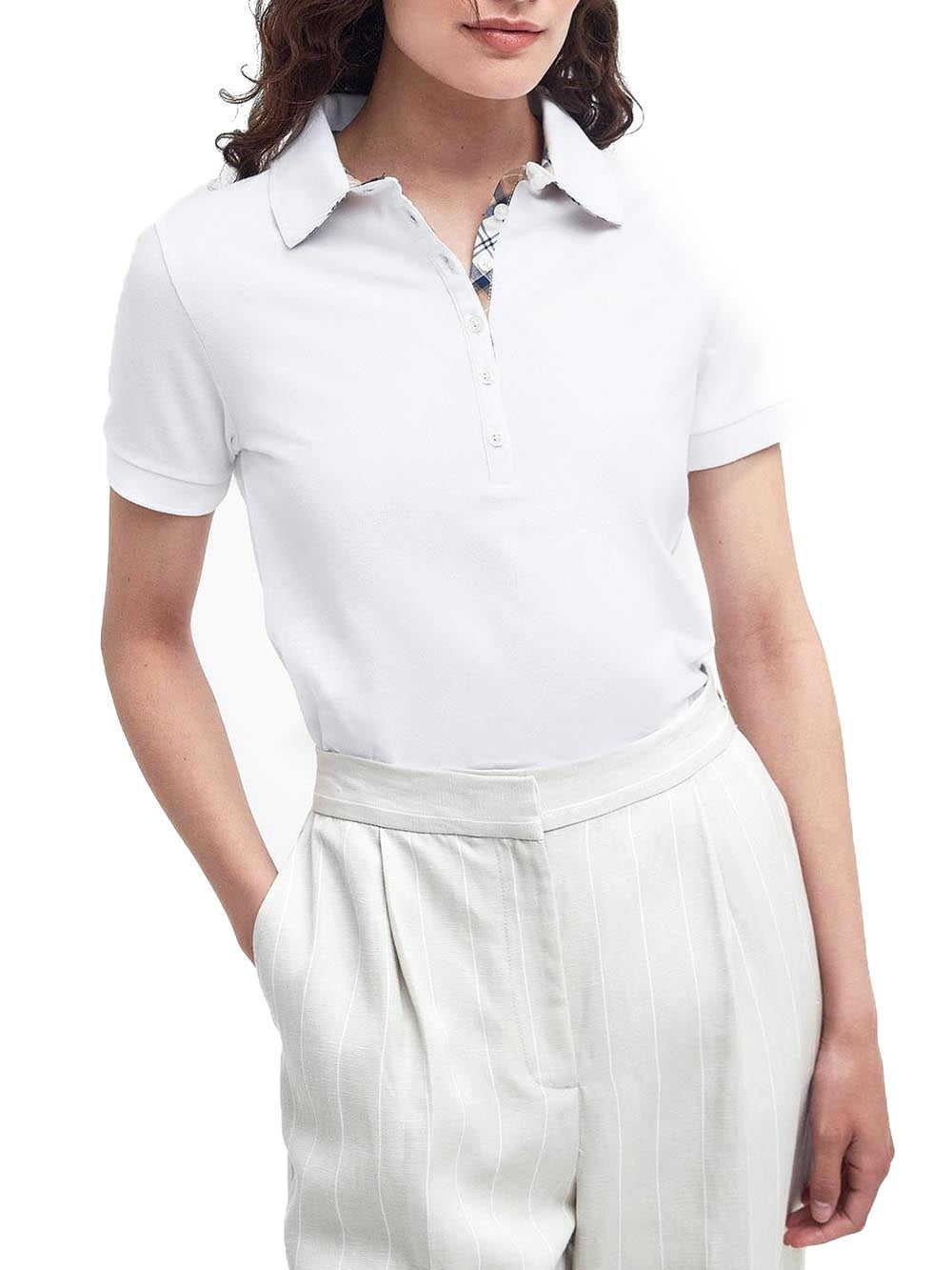 Barbour Polo Donna Bianco