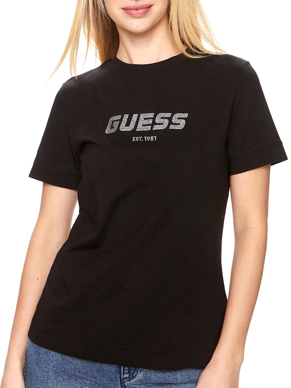 Guess T-shirt Donna V4ri10 K8hm4 Nero